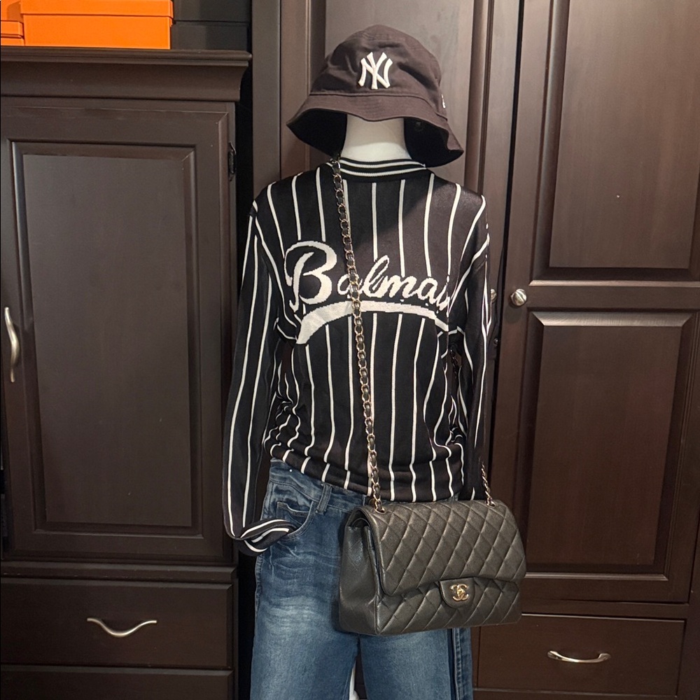 Balmain Black and White Knit Sweater